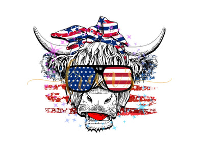 Cow July 4th America summer DTF