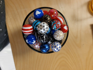 Red, White & Blue Specialty Bubblegum Beads