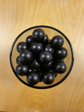 Matte Black Bubblegum Beads