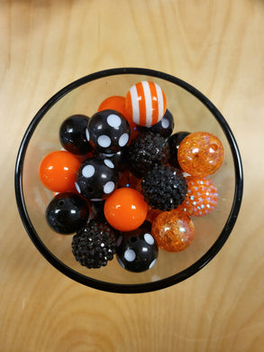 Orange/Black Specialty Mix Bubblegum Beads