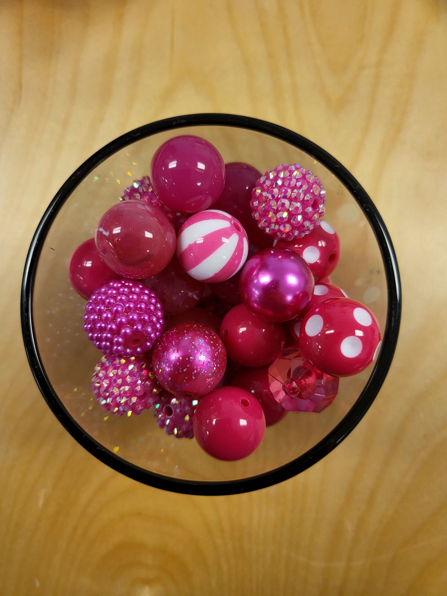 Hot Pink Specialty Mix Bubblegum Beads