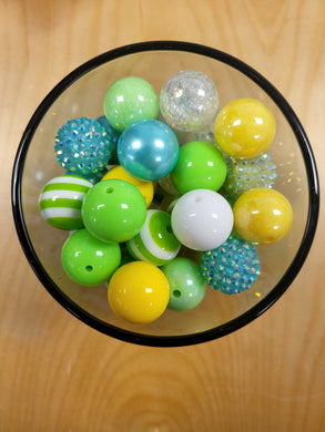 Green/Yellow Specialty Mix Bubblegum Beads
