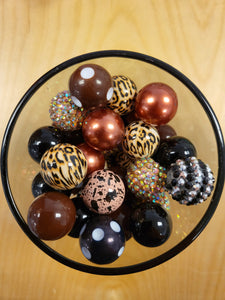 Brown-Bronze Specialty Mix Bubblegum Beads