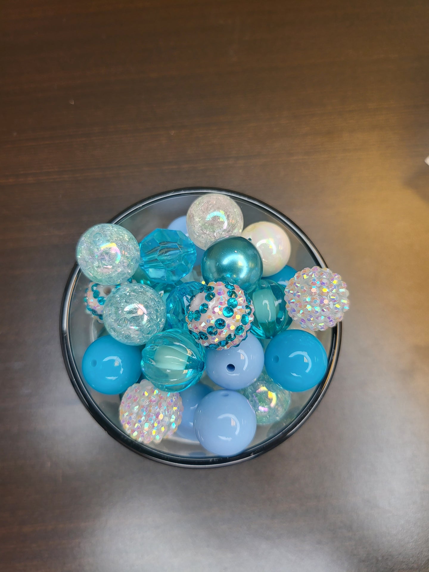 Blue/White Specialty Mix Bubblegum Beads