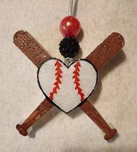 Baseball Heart & Bats Freshie Mold