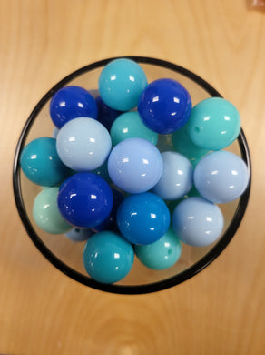 Blue Mixed Bubblegum Beads