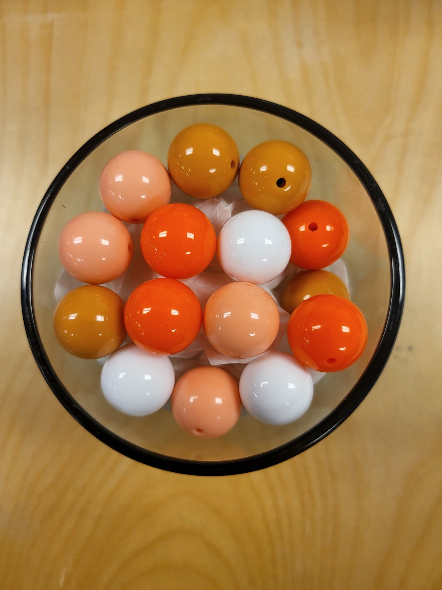Orange Mixed Bubblegum Beads