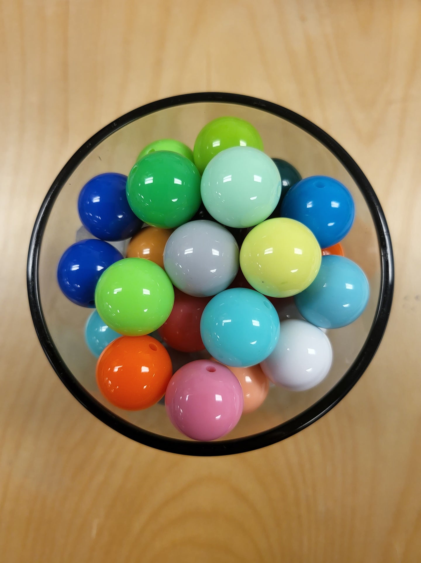 Solid Mixed Colors Bubblegum Beads