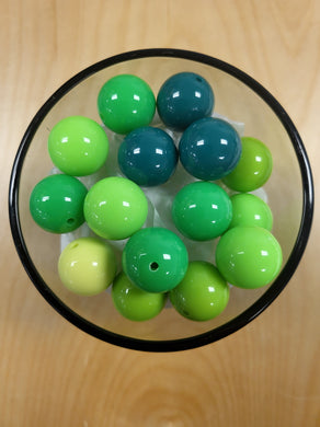 Green Mixed Bubblegum Beads