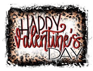 Happy Valentine's Day Leopard DTF