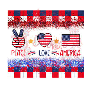 Peace Love America Sublimation Wrap