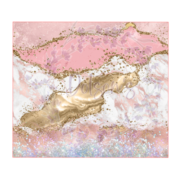 Pink & Gold Agate Sublimation Wrap