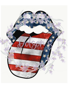American Flag Mouth DTF